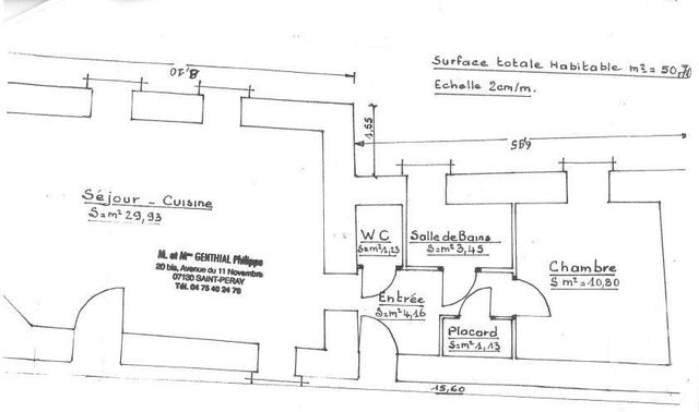 Maison &agrave; louer - 2 pi&egrave;ces - 50,70 m2 - Toulaud - 07 - RHONE-ALPES
